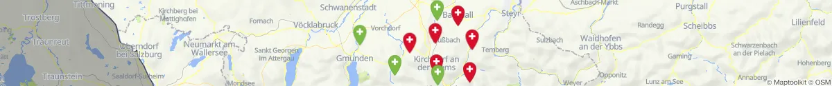 Kartenansicht für Apotheken-Notdienste in der Nähe von Schlierbach (Kirchdorf, Oberösterreich)